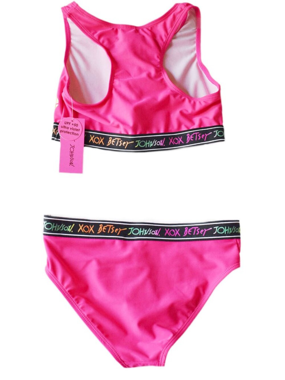 Betsey Johnson Girls’ Swimsuit Pink Bikini 2-Pc Swimwear UPF 50+ Youth Size 14 - Picture 5 of 5